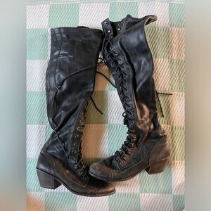 FREE PEOPLE x JEFFREY CAMPBELL JOE LACE UP BOOTS- sz 8